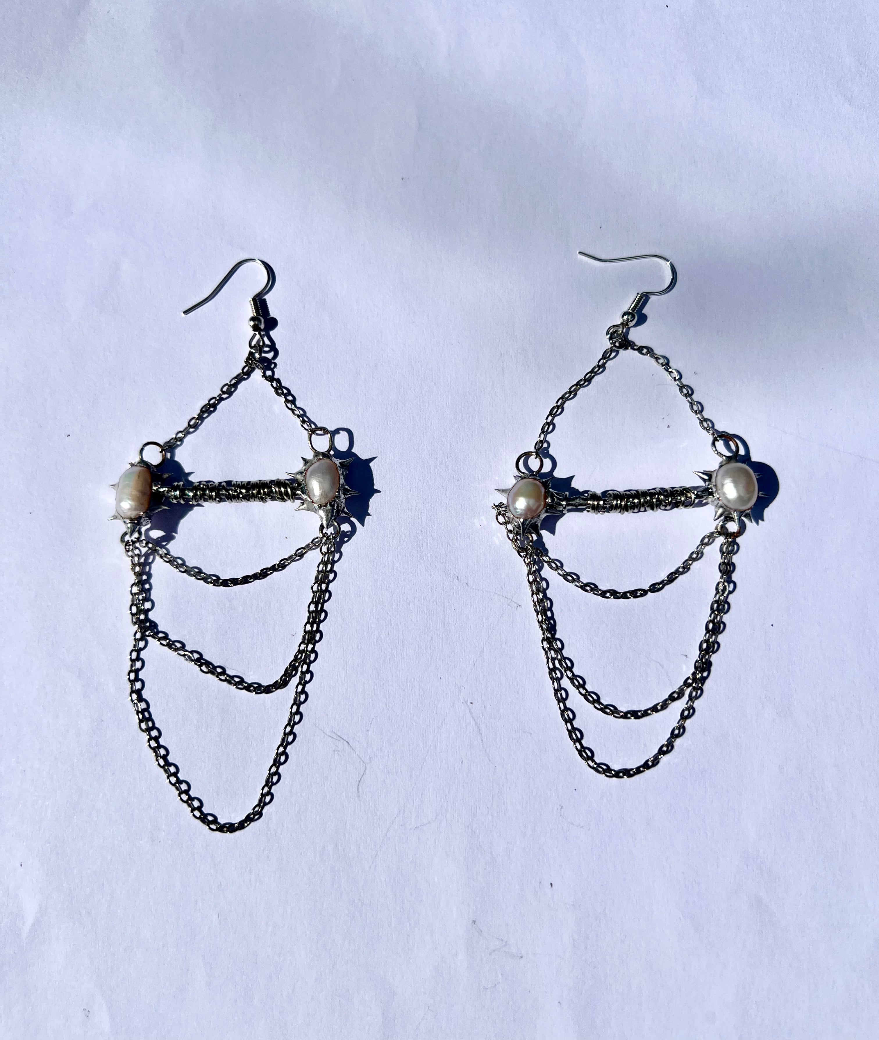 Chainlink Pearl Earings