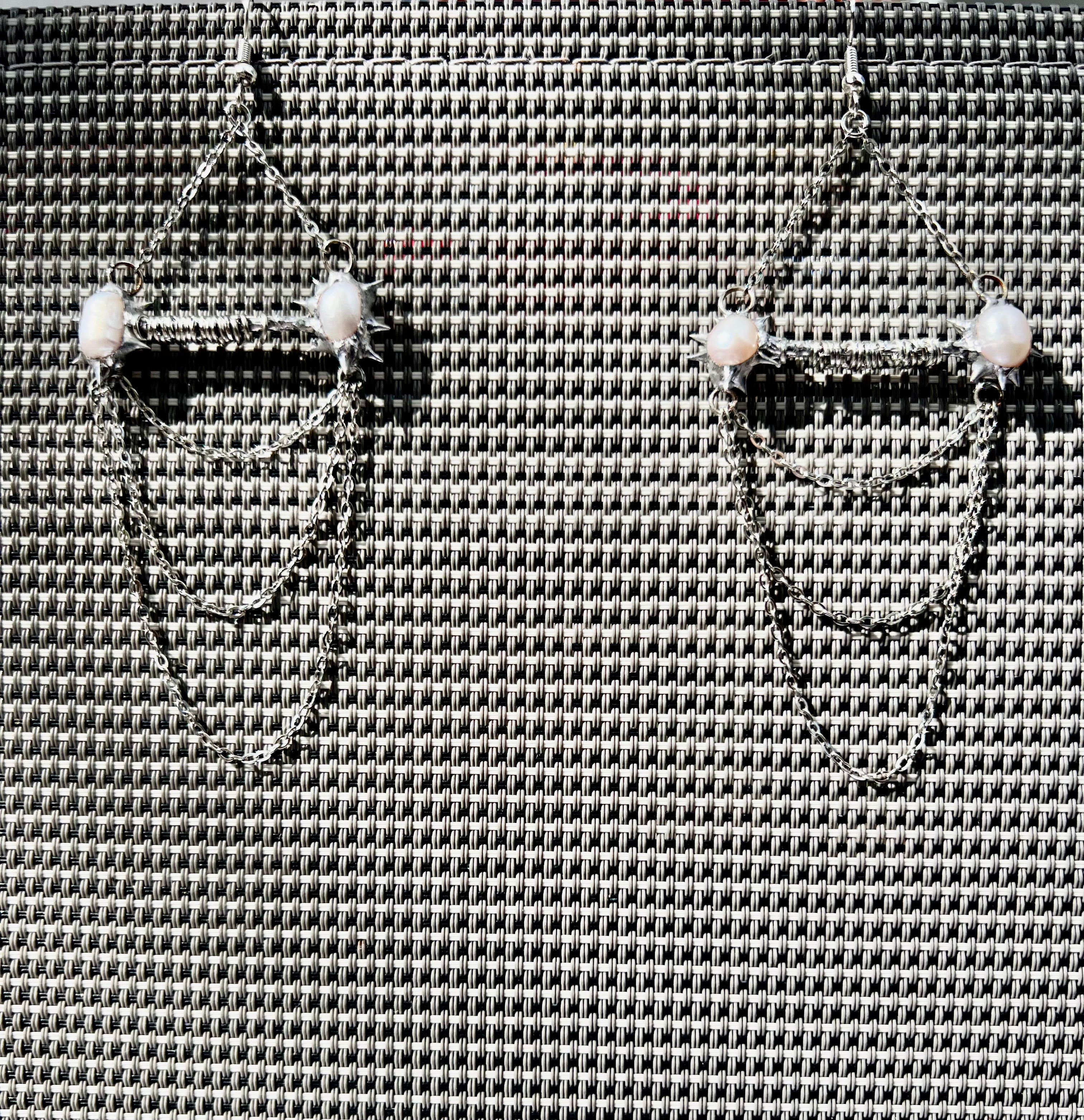 Chainlink Pearl Earings