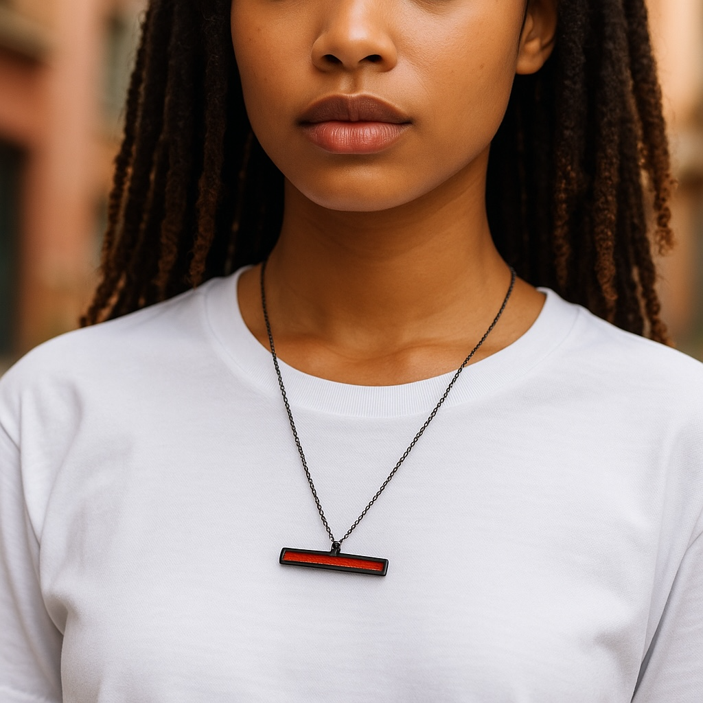 Edge of Red – Stained Glass Bar Necklace