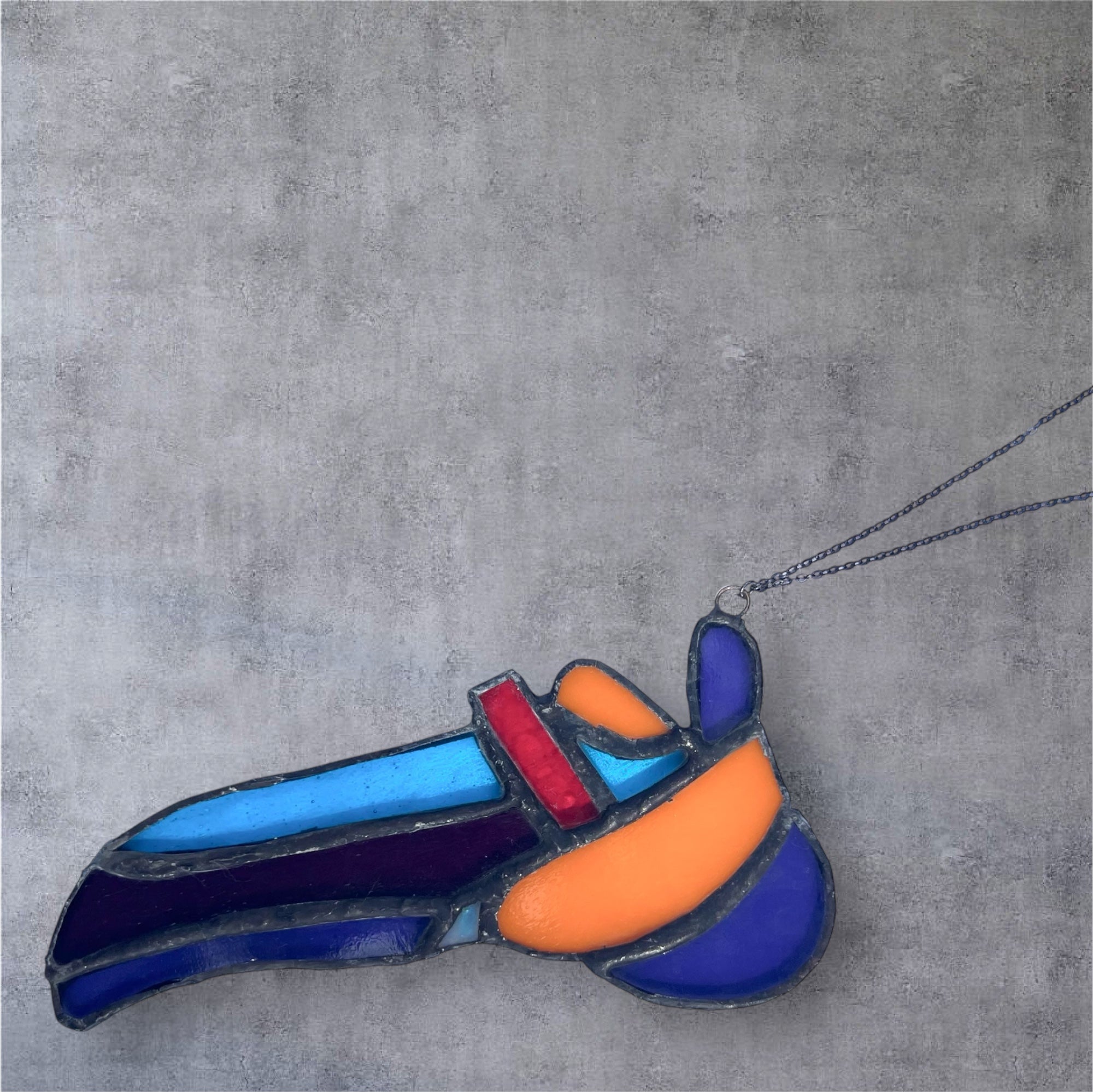 Stained Glass Rock Climbing Shoe – Handcrafted Suncatcher