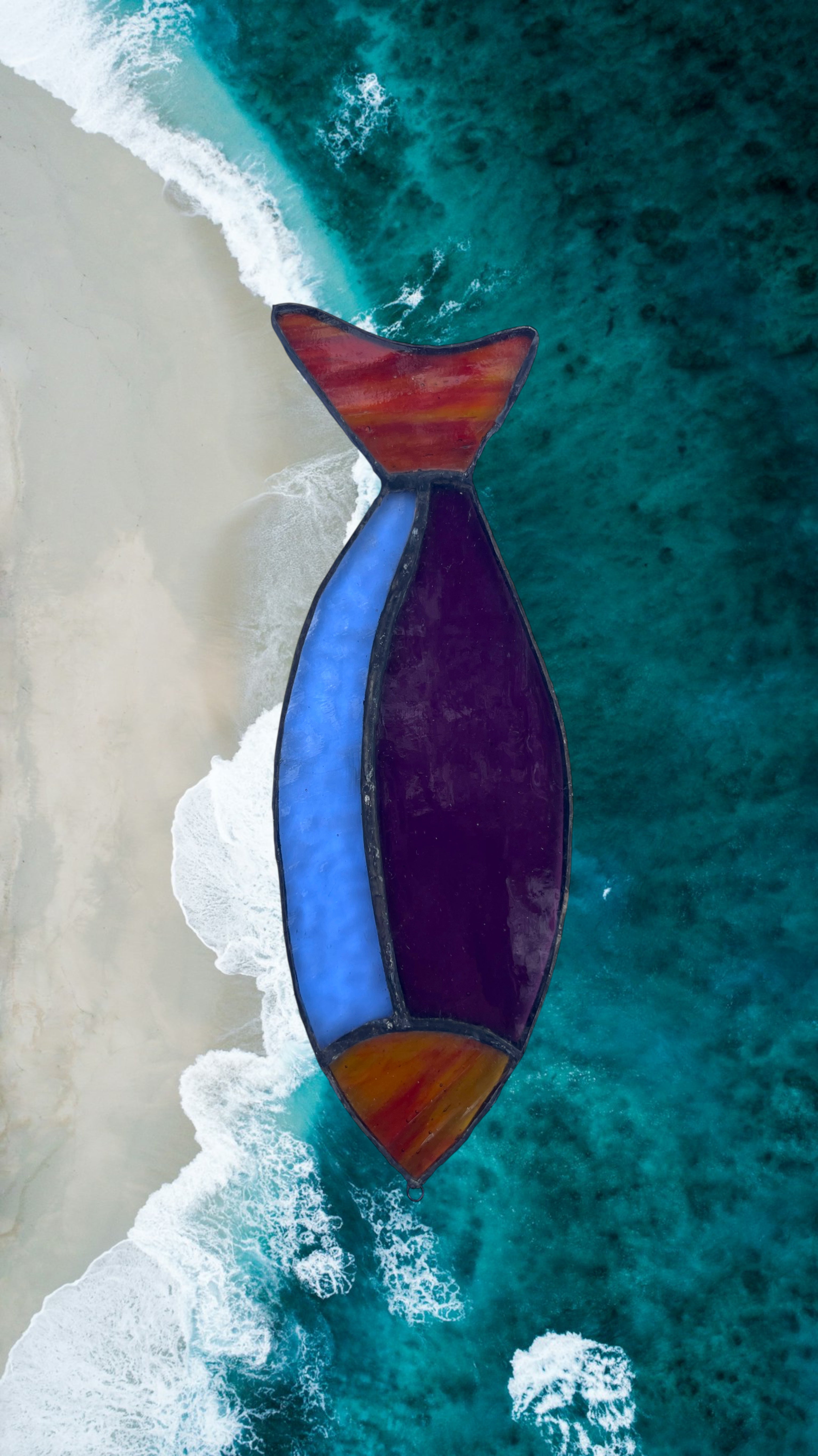 Catch the light of the sea - Ocean Whimsy Stained Glass Fish