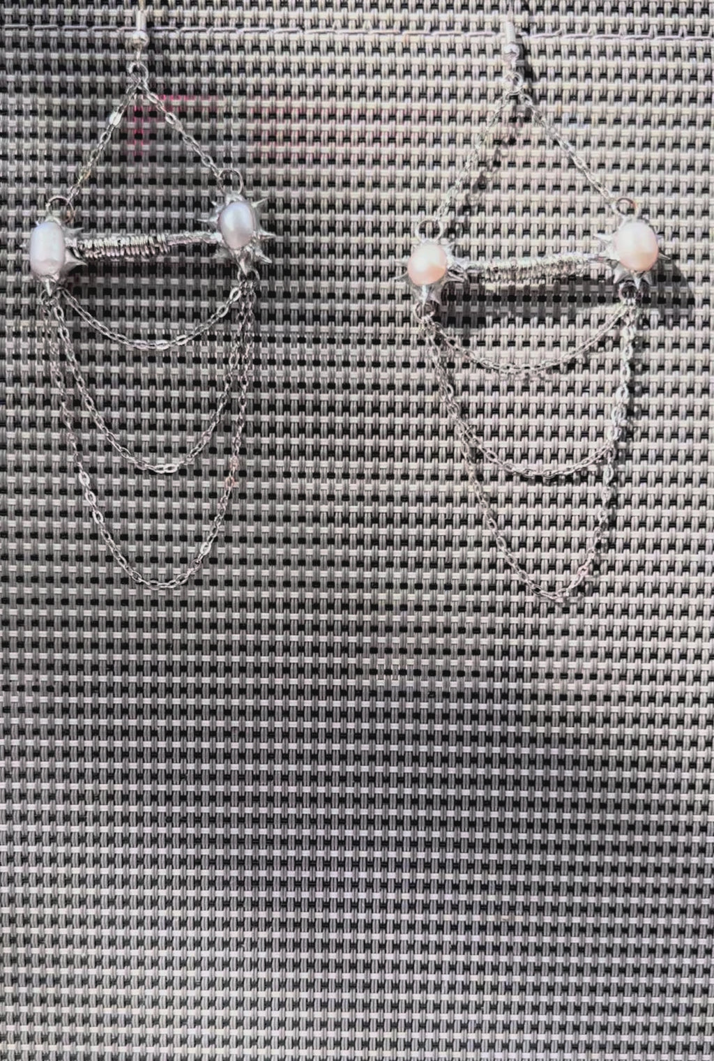 Chainlink Pearl Earings