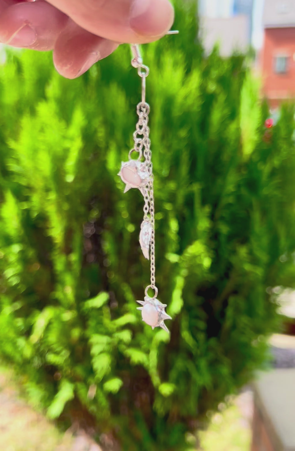 'Can you sea me' Earrings – Spiky Solder with UK Seashell & Pearl Accents
